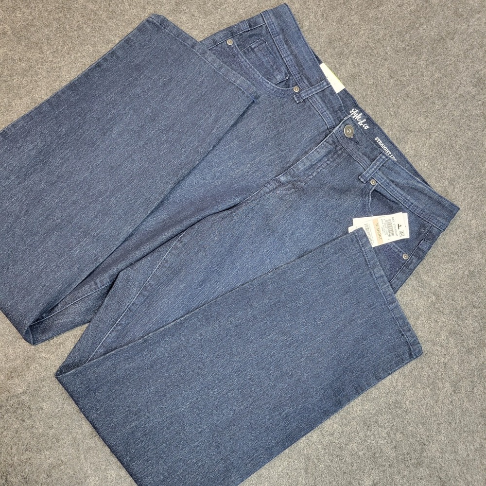 Style Co Jeans Womens 12S Blue Denim High Rise Streetwear Grunge Straight Leg